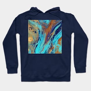 Teal Abstract Flow Hoodie